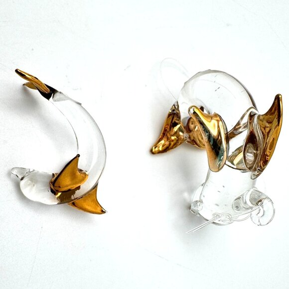 Set Of 7 Dolphin Figurines Glass Stone Resin Vtg Sea World Bottlenose - Picture 5 of 14